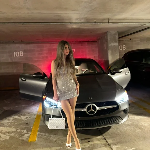 Silver Glitter Mini‎ Dress - Picture 2 of 5